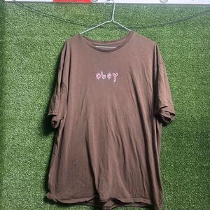 Obey Men's Brown T-shirt